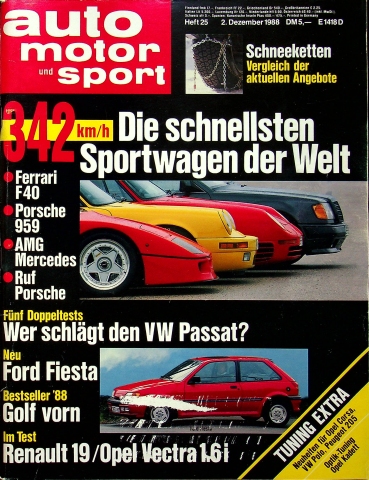 Deckblatt Auto Motor und Sport (25/1988)